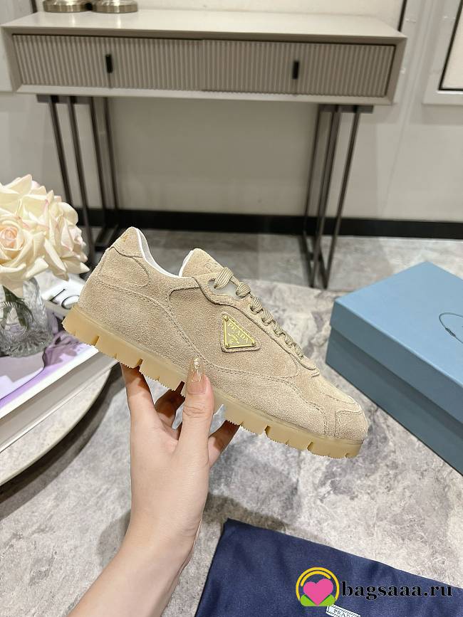 Bagsaaa Prada Faded Suede Sneakers Light Beige - 1