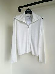 Bagsaaa Dioriviera Cropped Jacket with Stand Collar White Technical Knit - 1