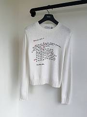 Bagsaaa Dioramour Embroidered Sweater White Cashmere Knit with Black and Red Je Vous Adore Motif - 1