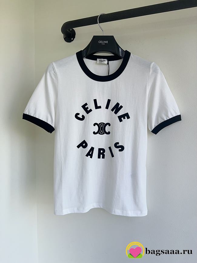 Bagsaaa Celine Triomphe T-Shirt In Cotton Jersey - 1