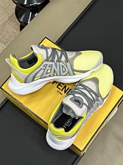 Bagsaaa Fendi Tag Sneakers Yellow Technical Mesh Running Sneakers - 5