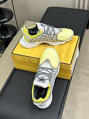 Bagsaaa Fendi Tag Sneakers Yellow Technical Mesh Running Sneakers - 4