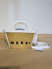 Bagsaaa Marni Tropicalia Micro Bag in white leather and raffia-effect fabric - 1