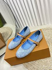 Bagsaaa Louis Vuitton Romy Flat Ballerina Light Blue - 1