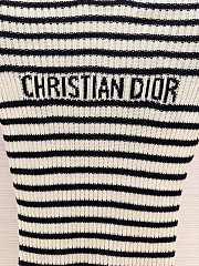 Bagsaaa Dioriviera Short-Sleeved Sweater White and Black Cotton Ribbed Knit with Dior Marinière Motif - 2