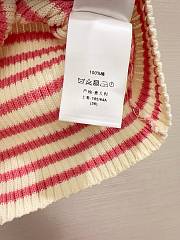 Bagsaaaa Dioriviera Short-Sleeved Sweater White and Candy Pink Cotton Ribbed Knit with Dior Marinière Motif - 2