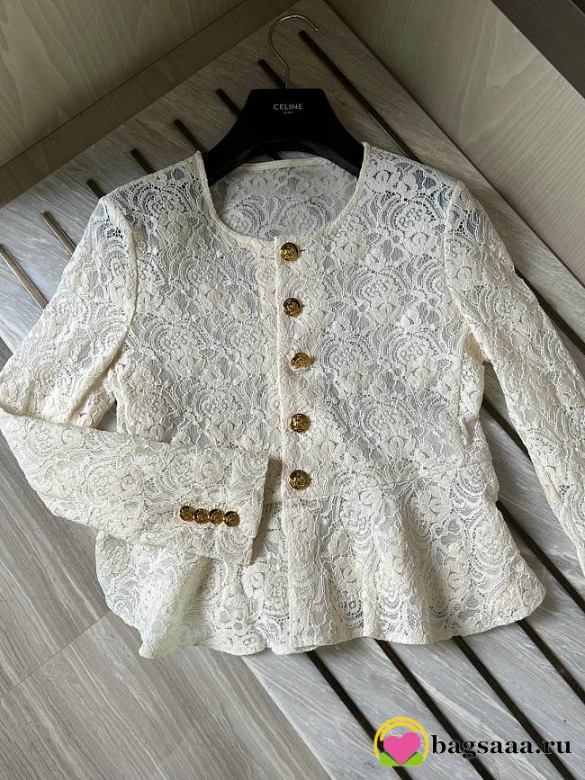 Bagsaaa Celine Chelsea Jacket In Lace Naturel - 1