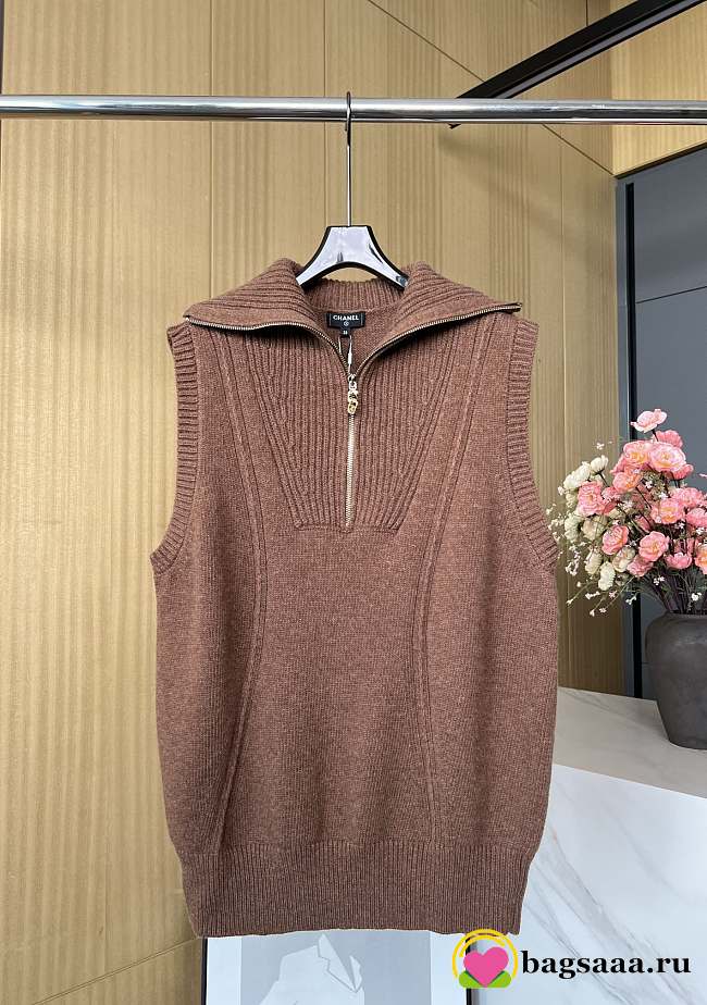 Bagsaaa Chanel Sweater Brown Cashmere P77533 - 1