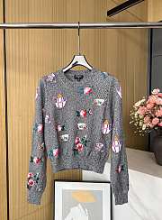 Bagsaaa Chanel Sweater Cashmere Dark Gray & Multicolour P77550 - 1