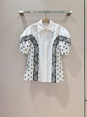 Bagsaaa Chloé Balloon-Sleeve Printed Shirt White - 1