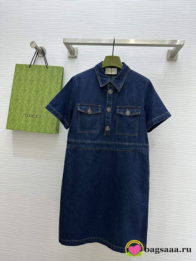 Bagsaaa Gucci Organic Denim Dress 776564 - 1