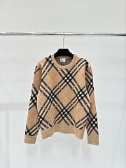 Bagsaaa Burberry Check Wool Blend Sweater Beige - 1