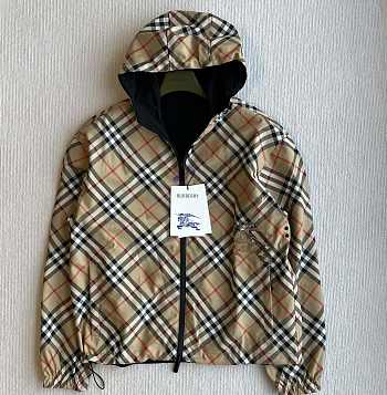 Bagsaaa Burberry Cropped Reversible Check Jacket Beige