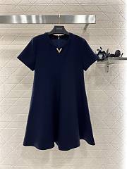 Bagsaaa Valentino Structured Couture Short Dress Navy Blue - 1