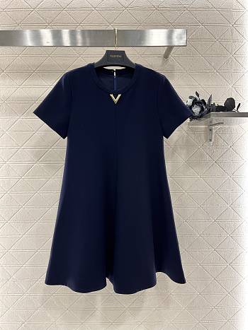 Bagsaaa Valentino Structured Couture Short Dress Navy Blue