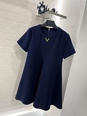 Bagsaaa Valentino Structured Couture Short Dress Navy Blue - 3