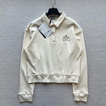 Bagsaaa Prada Cotton Fleece Polo Shirt Cream