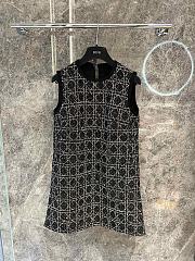 Bagsaaa Dior Macrocannage Sleeveless Tunic Black and White Cotton Blend Tweed - 1