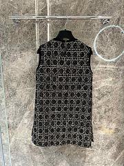 Bagsaaa Dior Macrocannage Sleeveless Tunic Black and White Cotton Blend Tweed - 4