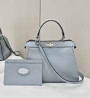 Bagsaaa Fendi Peekaboo ISeeU Medium Light blue Selleria Bag 33,5x13x25,5 cm - 1