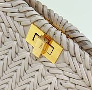 Bagsaaa Fendi Peekaboo ISeeU Petite Camellia Interlace Leather Bag Cream - 20x11x15.5 cm - 5