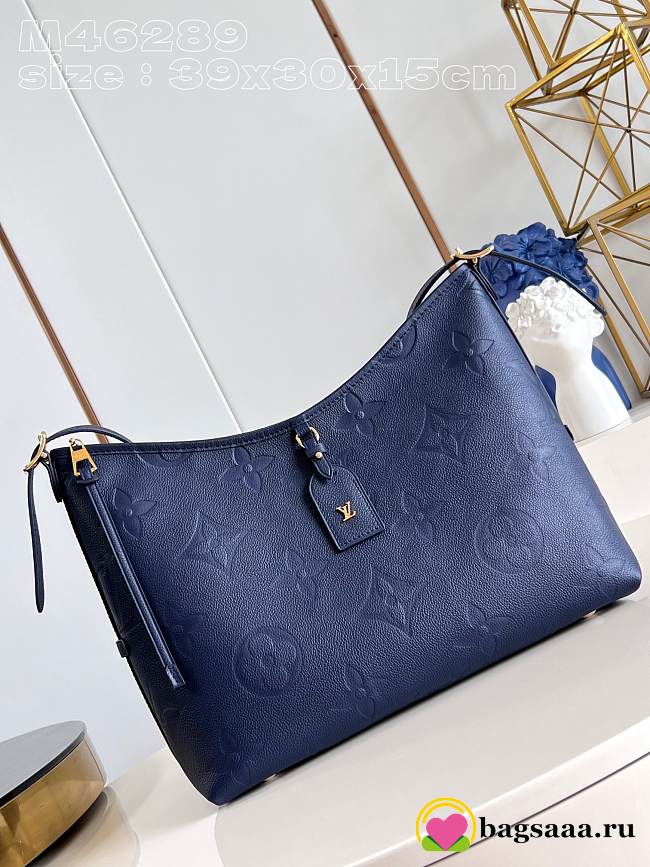 Bagsaaa Louis Vuitton M46669 CarryAll MM Tote Bag Navy Blue - 39 x 30 x 15 cm - 1