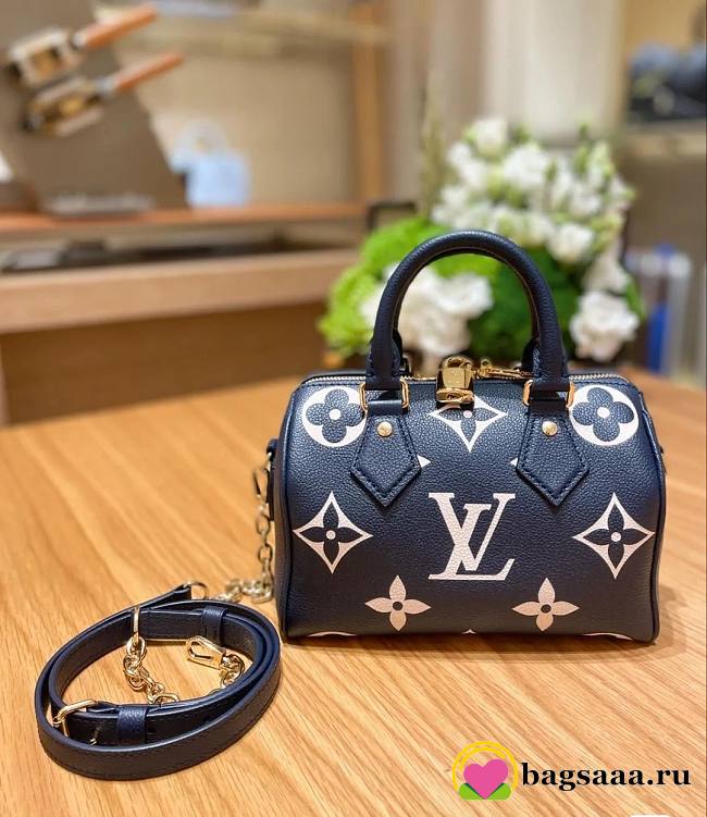 Bagsaaa Louis Vuitton M47048 Speedy Bandoulière 20 Bag Navy Blue - 20.5 x 13.5 x 12 cm - 1