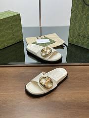 Bagsaaa Women's Gucci Marina Chain Slide Sandal White Leather 794176 - 5