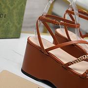 Bagsaaa Gucci Signoria Flatform Sandal Brown ‎786596 - 5