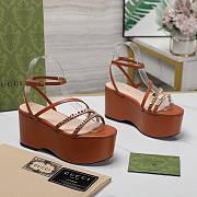 Bagsaaa Gucci Signoria Flatform Sandal Brown ‎786596 - 3