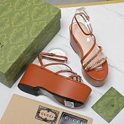 Bagsaaa Gucci Signoria Flatform Sandal Brown ‎786596 - 2