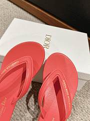 Bagsaaa Dioriviera Diorsea Thong Sandal Coral Leather-Effect Fabric - 4