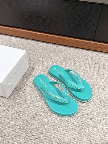 Bagsaaa Dioriviera Diorsea Thong Sandal Aquamarina Leather-Effect Fabric