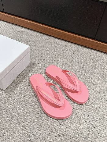 Bagsaaa Dioriviera Diorsea Thong Sandal Candy Pink Leather-Effect Fabric