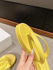 Bagsaaa Dioriviera Diorsea Thong Sandal Lemon Yellow Leather-Effect Fabric - 5