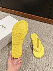 Bagsaaa Dioriviera Diorsea Thong Sandal Lemon Yellow Leather-Effect Fabric - 2