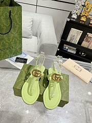 Bagsaaa Gucci Women's Double G Thong Sandal 746030 Light Green - 1