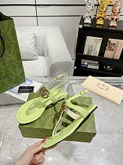 Bagsaaa Gucci Women's Double G Thong Sandal 746030 Light Green - 5