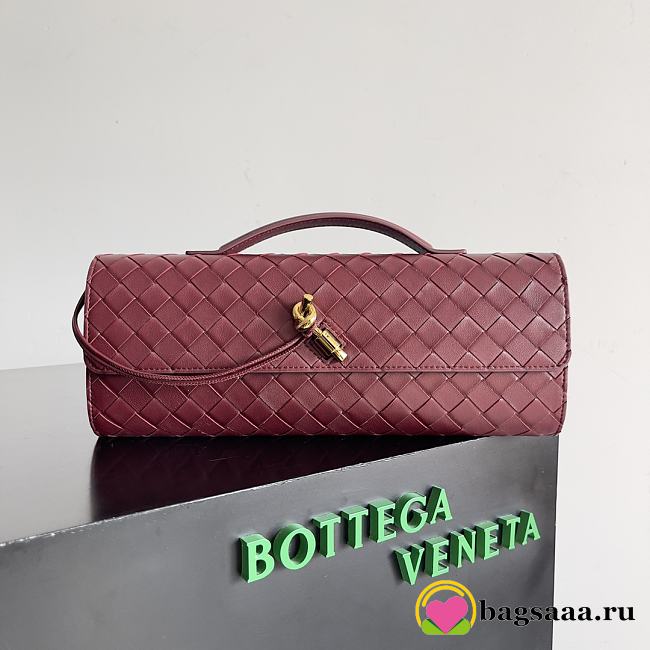 Bagsaaa Bottega Veneta Long Clutch Andiamo With Handle Red - 31*13*3cm - 1