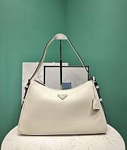 Bagsaaa Prada Aimèe Large Leather Shoulder Bag White - 39x23x12 cm - 1