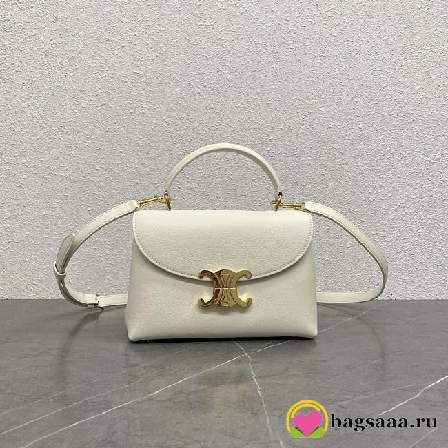 Bagsaaa Celine Teen Nino Bag In Supple Calfskin White - 20.5 X 13 X 8 CM - 1