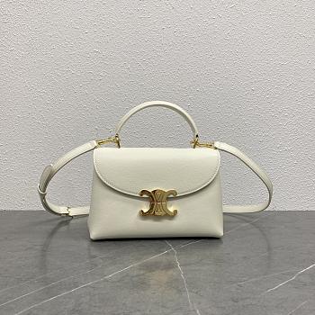 Bagsaaa Celine Teen Nino Bag In Supple Calfskin White - 20.5 X 13 X 8 CM