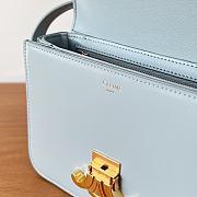 Bagsaaa Celine Teen Triomphe Bag In Shiny Calfskin Pale Blue - 18.5 X 13.5 X 7 CM - 2