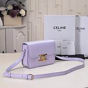 Bagsaaa Celine Teen Triomphe Bag In Shiny Calfskin Light Purple - 18.5 X 13.5 X 7 CM - 3