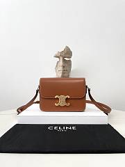 Bagsaaa Celine Teen Triomphe Bag In Shiny Calfskin Brown - 18.5 X 13.5 X 7 CM - 1