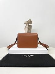 Bagsaaa Celine Teen Triomphe Bag In Shiny Calfskin Brown - 18.5 X 13.5 X 7 CM - 4