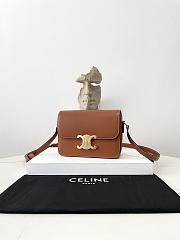 Bagsaaa Celine Teen Triomphe Bag In Shiny Calfskin Brown - 18.5 X 13.5 X 7 CM - 3