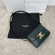 Bagsaaa Celine Teen Triomphe Bag In Shiny Calfskin Amazone Green - 18.5 X 13.5 X 7 CM - 3