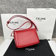 Bagsaaa Celine Teen Triomphe Bag In Shiny Calfskin Red - 18.5 X 13.5 X 7 CM - 4