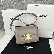 Bagsaaa Celine Teen Triomphe Bag In Shiny Calfskin Gray - 18.5 X 13.5 X 7 CM - 1